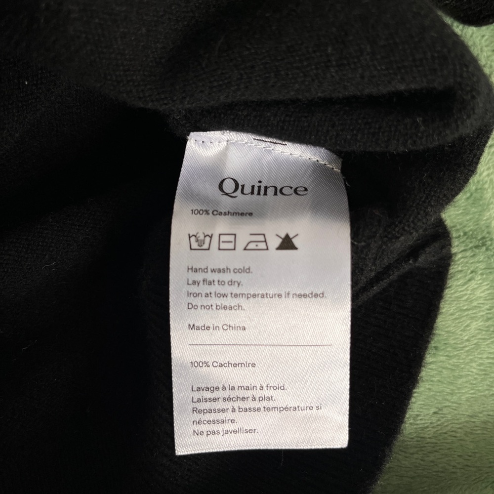 Quince Mongolian Cashmere Henley Sweater in Black - Picture 6 of 8